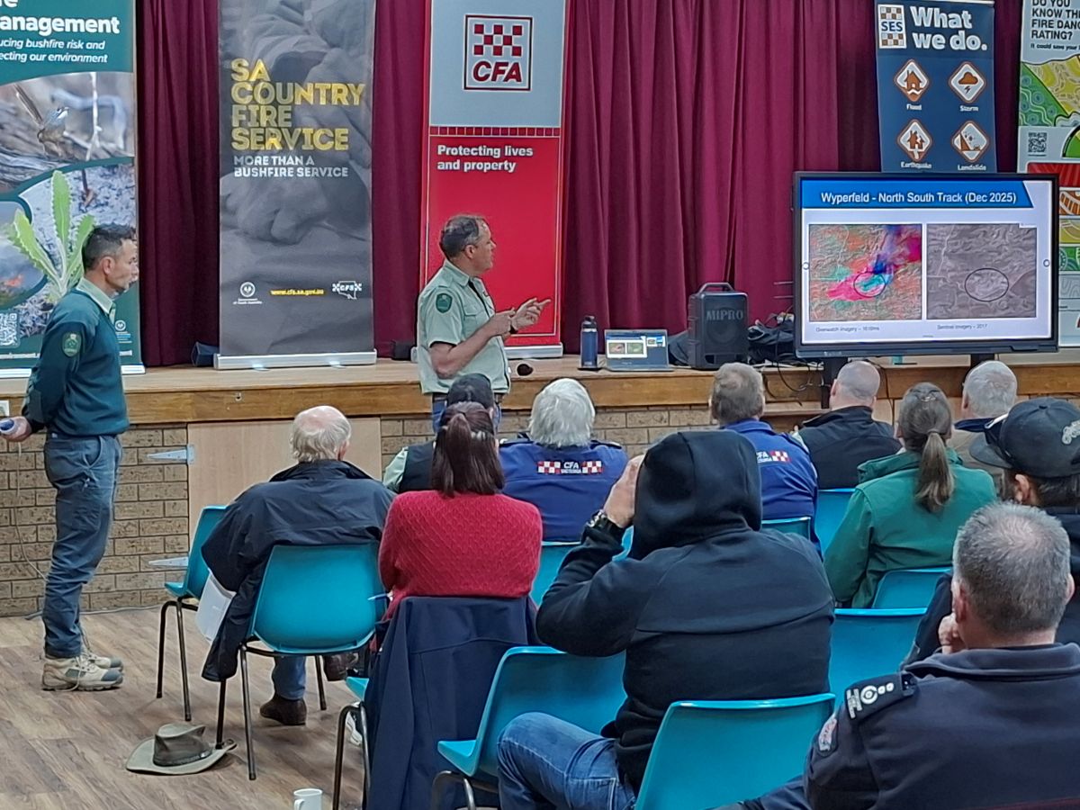 Andy and Darcy presenting at the Fire conference