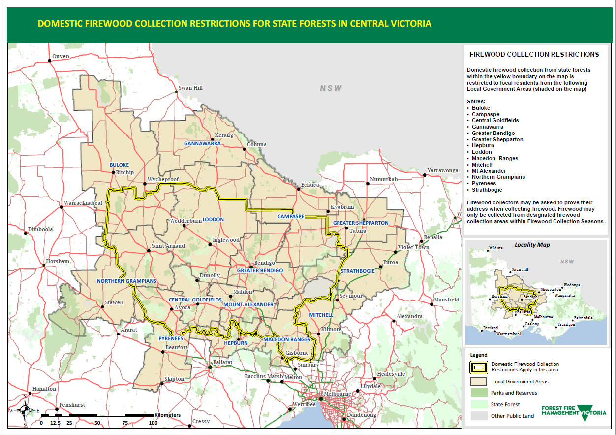Firewood central Vic rules map