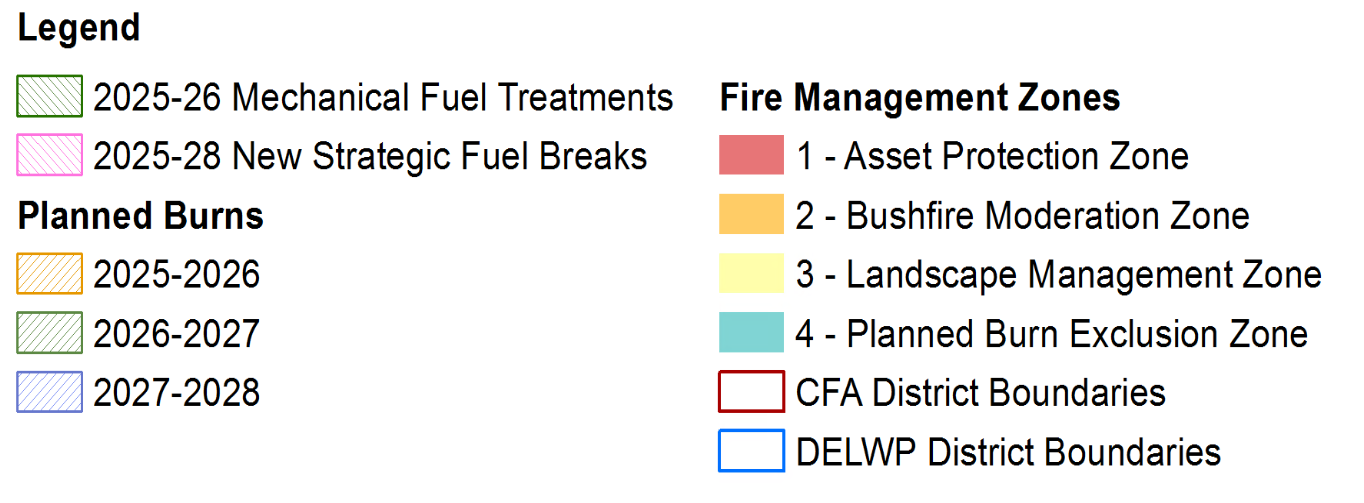Map legend for 2024 Joint Fuel Management Program