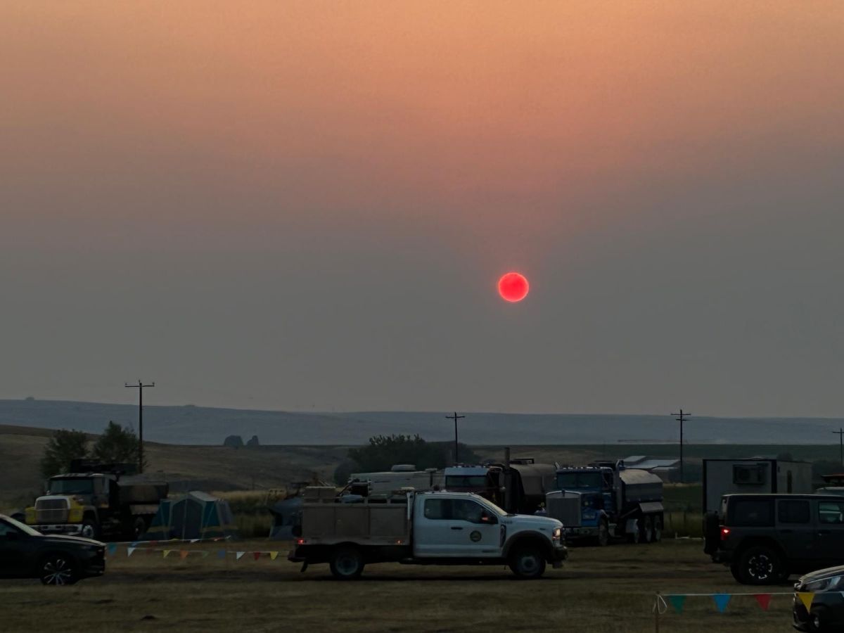 Sunset from firefighters base camp