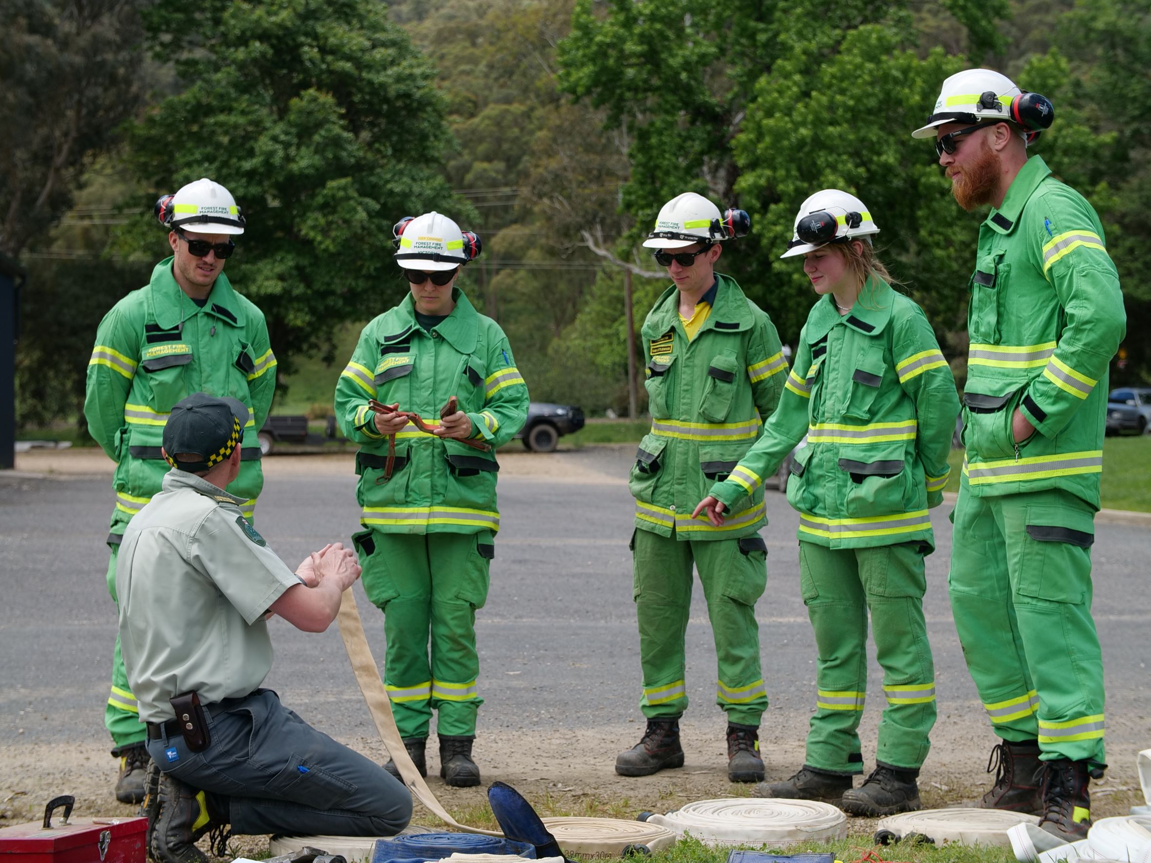 Five new FFMVic recruits at training.