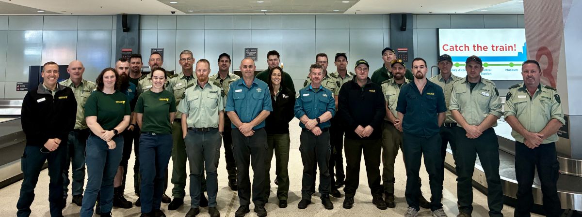 FFMVic staff group photo at the airport