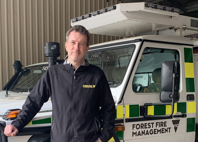 Nigel Brennan in front of FFM vehicle